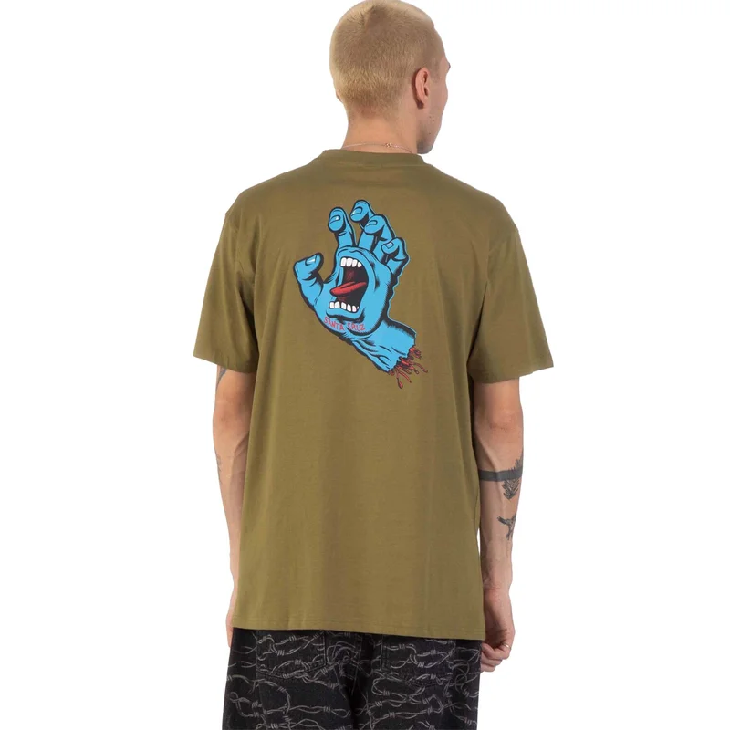 Santa Cruz Screaming Hand Chest t-shirt deep olive