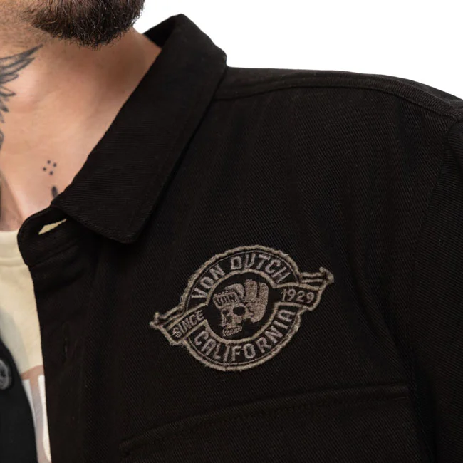 Von Dutch Roy Noir plaid shirt black