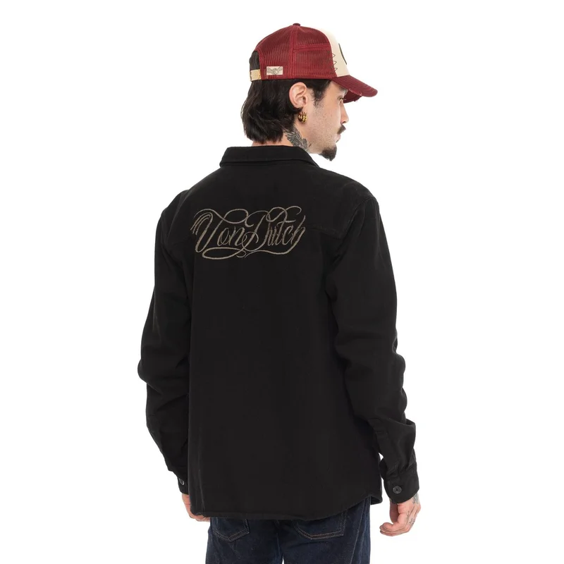 Von Dutch Roy Noir plaid shirt black