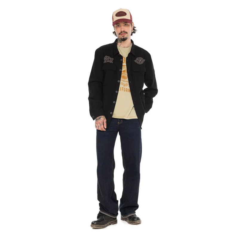 Von Dutch Roy Noir plaid shirt black