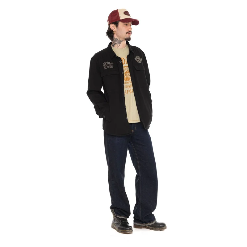 Von Dutch Roy Noir plaid shirt black