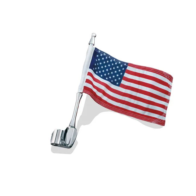 Kuryakyn Antenna flag mount with us flag, chrome