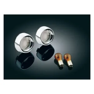 Kuryakyn Kuryakyn, Front deep dish bezels w/smoke lenses, amber bulb
