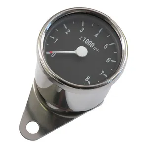 MCS Mini tachometer, electronic. 8000 RPM. Chrome