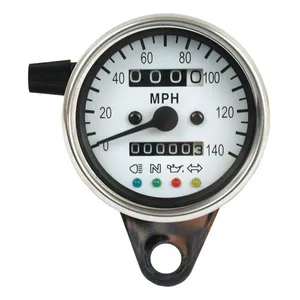MCS LED mini speedo 2:1 kmh. Chrome with white face plate