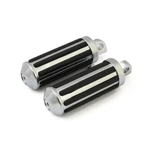 MCS Rail foot pegs large diameter. Chrome w/rubber inlays