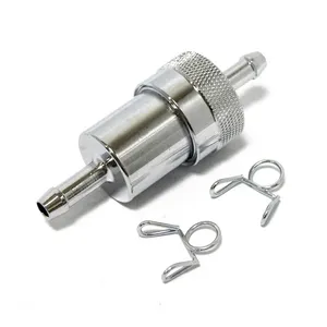 MCS Chrome aluminum fuel filter, 1/4"