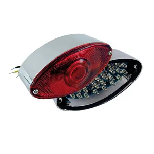 MCS Cateye LED taillight. Chrome. Red lens