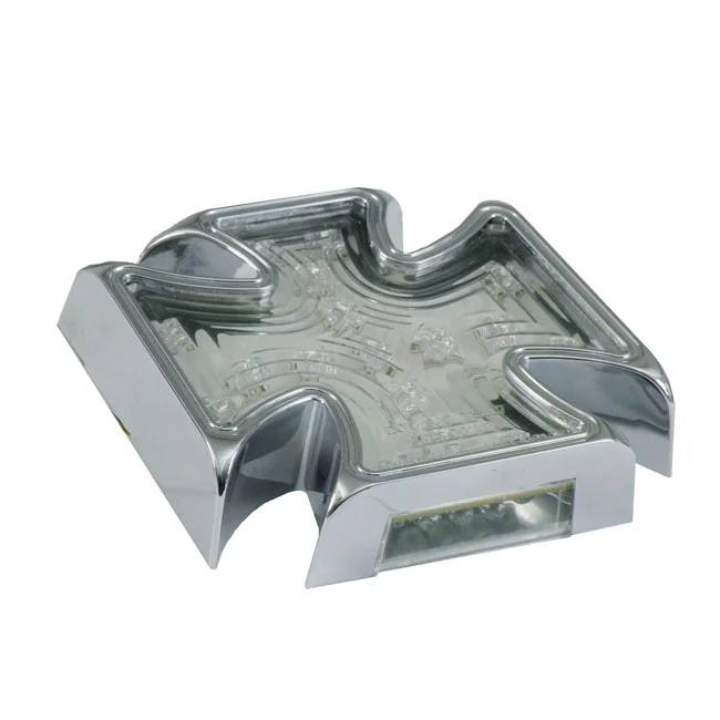 MCS Maltese cross billet LED taillight. Clear lens - 900394