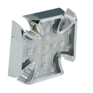 MCS Maltese cross billet LED taillight. Clear lens