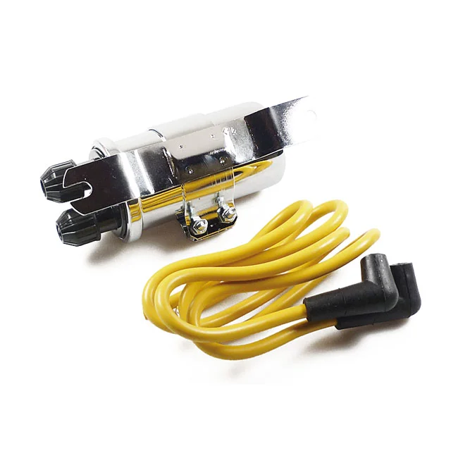 MCS Round custom ignition coil kit, 6v. Chrome - 900440