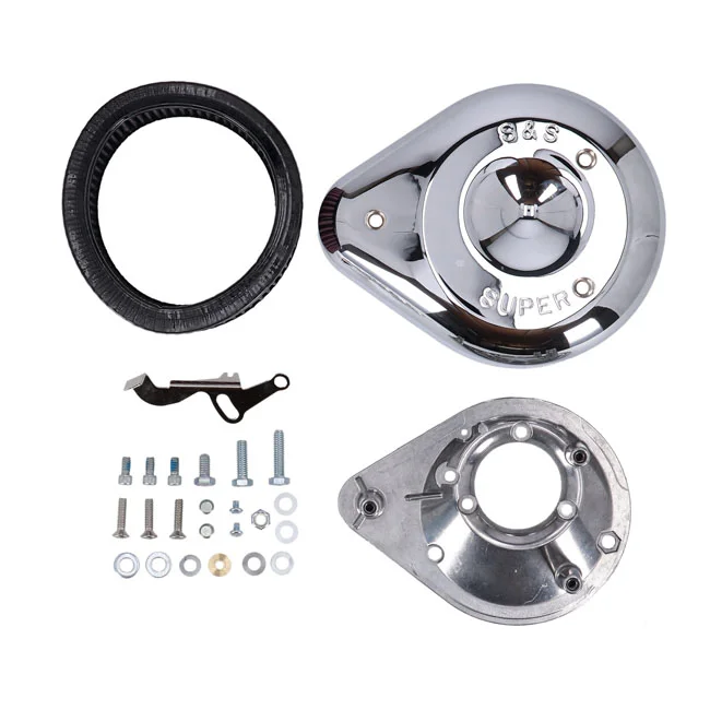 S&S Teardrop air cleaner assembly. Chrome