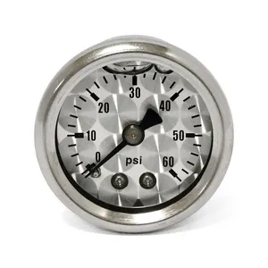 MCS Oil pressure gauge, ''Engine-Turned'' face. 0-60 PSI