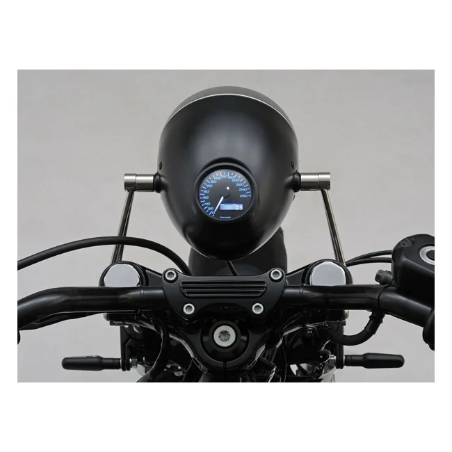 Daytona Vintage 5-3/4" headlamp. Black with chrome ring