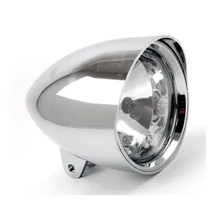 MCS Smoothie 5-3/4" headlamp with round visor. Chrome