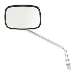 MCS Late OEM style mirror, long stem, left side. Chrome