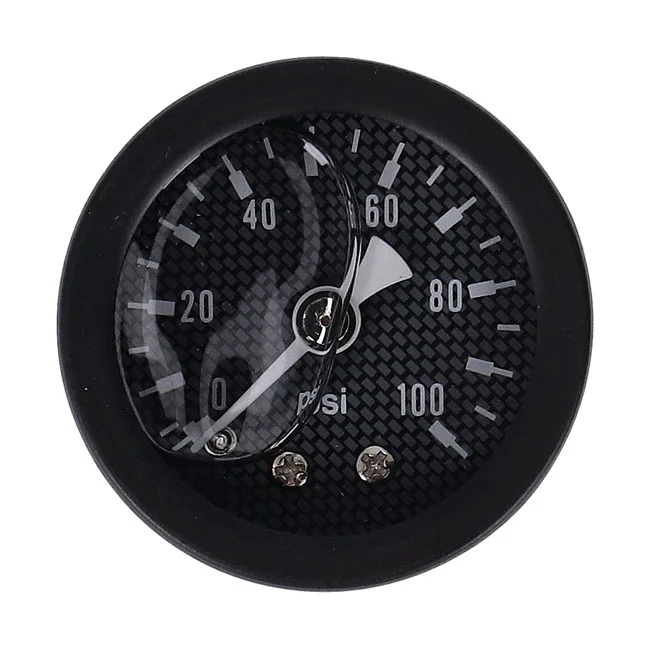Marshall Oil pressure gauge, 0-100 PSI. Black housing