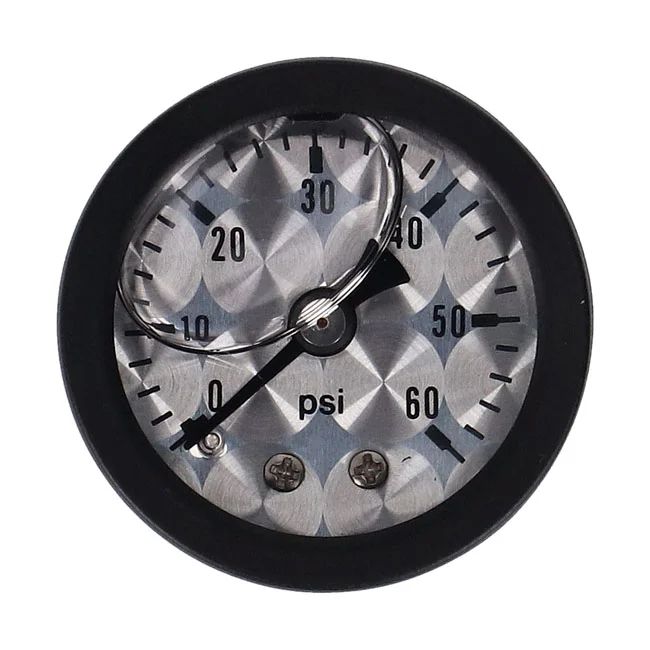 Marshall Oil pressure gauge, 0-60 PSI. Black housing