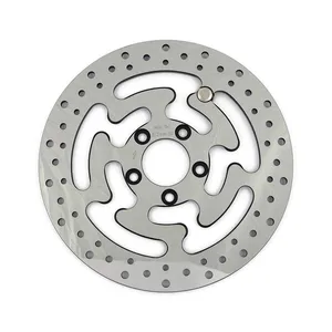 MCS Brake rotor rear, drilled. Polished stainless steel
