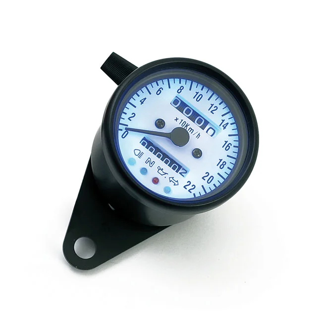 MCS LED mini speedo 2:1 kmh. Black with white face plate - 901456