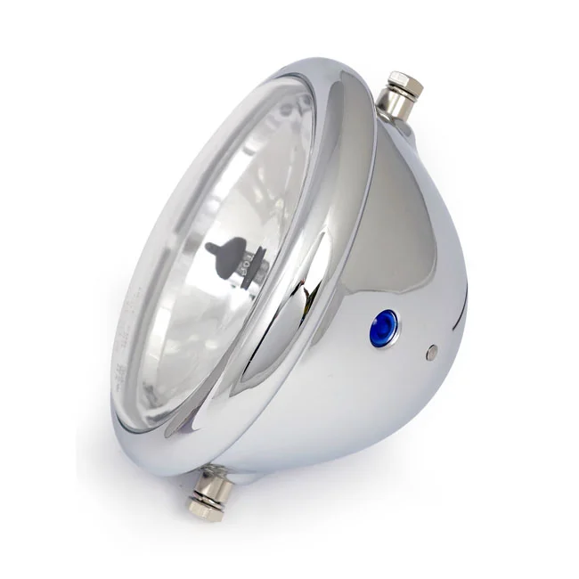 MCS Bates style 5-3/4" H4 headlamp. side mount. Chrome - 901479