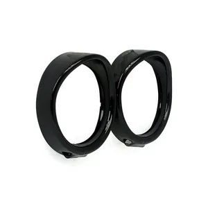 MCS Recessed trim rings with visor. turn signals. Gloss black