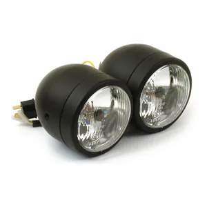 MCS Dual 4" H4 headlamp assembly. Black