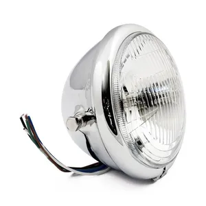 MCS Bates style 5-3/4" H4 headlamp. side mount. Chrome