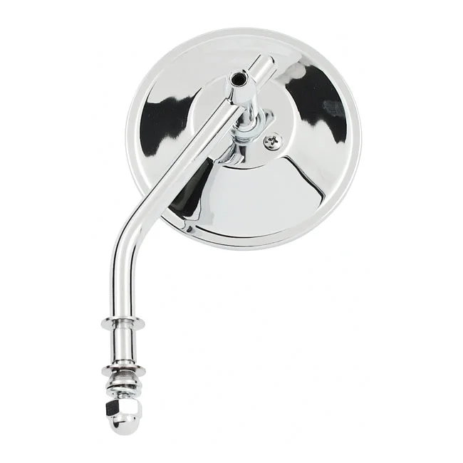 MCS Steel 3" round mirror. Chrome, short stem - 902035