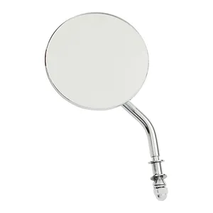MCS Steel 3" round mirror. Chrome, short stem