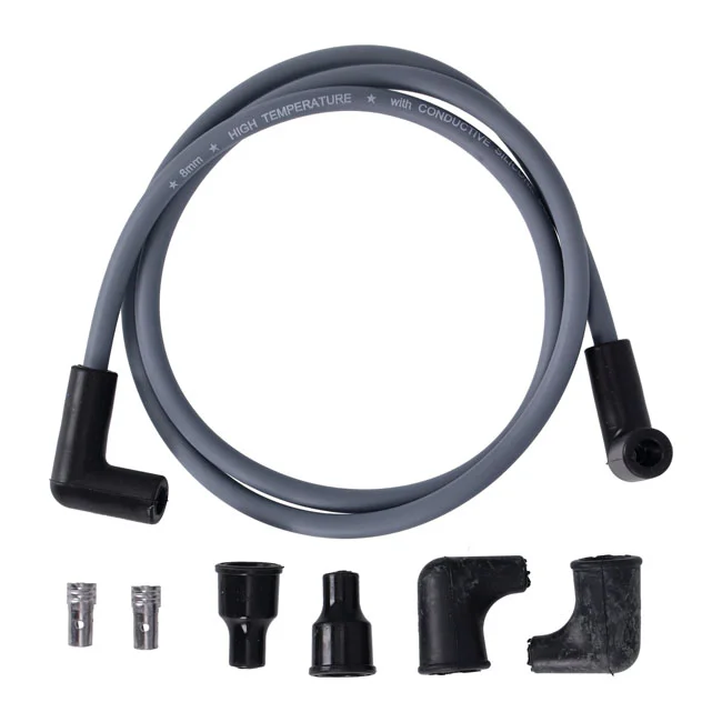 Dynatek Univ. 8mm spark plug wire set, 90° plug boot. Gray