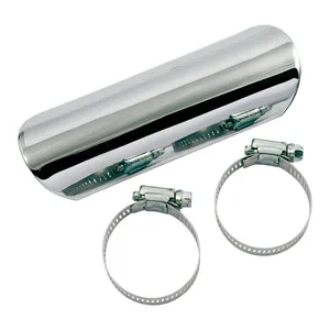 Paughco Paughco, Straight Heatshield / boot guard. 6". Chrome