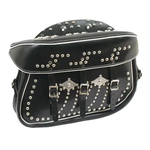 Samwel 49-up 45" Streamliner leather saddlebag set. Black