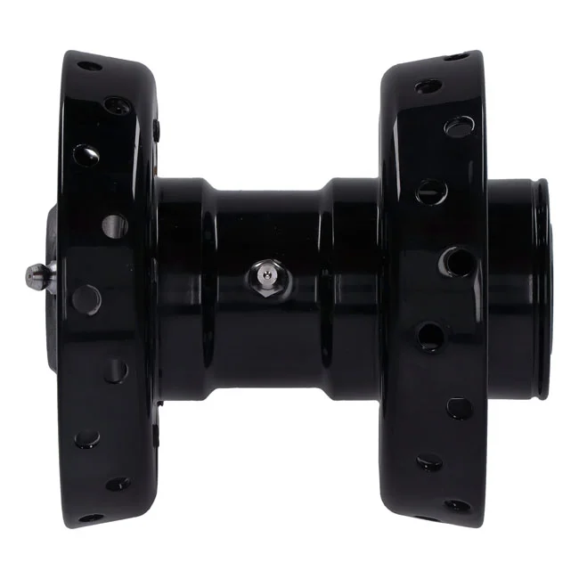 V-Twin Mfg Custom Star hub, for OEM axle. Black with chrome star - 43540-36