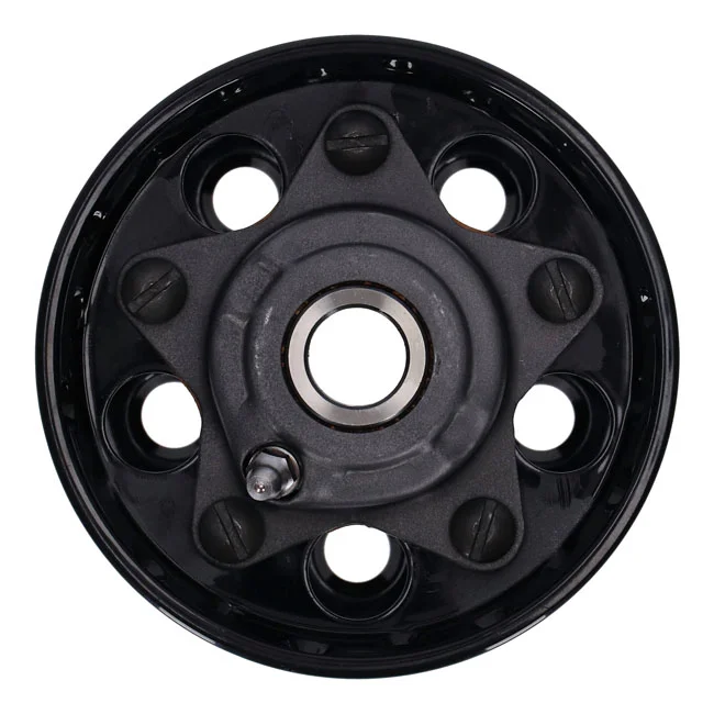 V-Twin Mfg Custom Star hub, for OEM axle. Black with chrome star - 43540-36