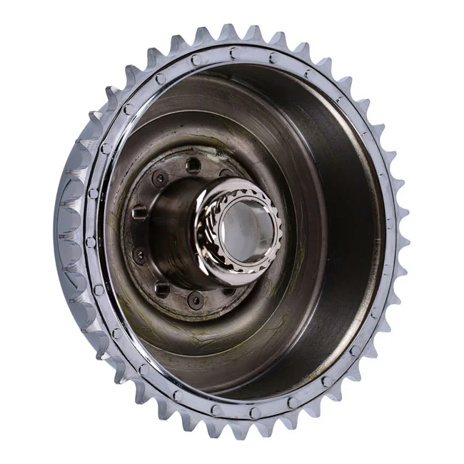 MCS 45" Flathead rear brake drum & sprocket. Chrome - 41401-41