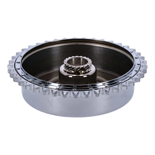 MCS 45" Flathead rear brake drum & sprocket. Chrome - 41401-41