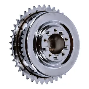 MCS 45" Flathead rear brake drum & sprocket. Chrome
