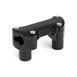 MCS 2" rise handlebar riser set + top clamp with lip. Black