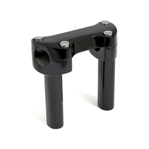 MCS 4.5" rise handlebar riser set + top clamp. Black