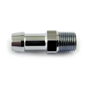 MCS Oil line fitting, straight. 1/8 NPT to 5/16". chrome
