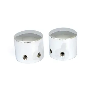 MCS Front axle nut cap kit. Chrome. Domed