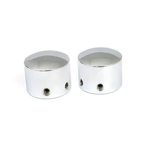 MCS Front axle nut cap kit. Chrome. Domed