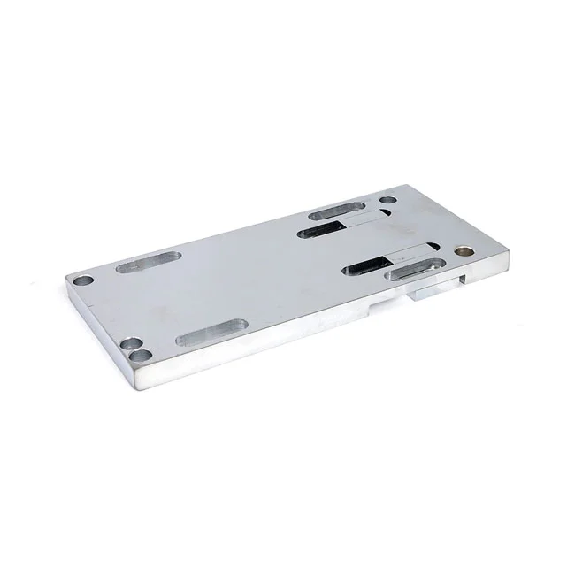 MCS 4-speed transmission mount plate. adjustable. Chrome - 47698-65C