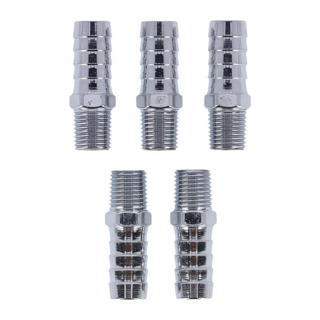 Gardner-Westcott Oil line fitting, straight. 1/4" NPT to 1/2" hose. Chrome