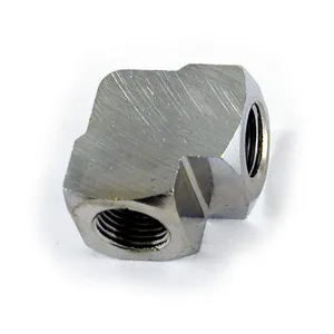MCS Oil gauge fitting 90° 1/8 NPT to 1/8" NPT. Chrome