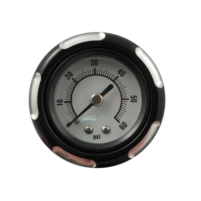 MCS Billet oil cooler, with oil pressure gauge. Black - 905419