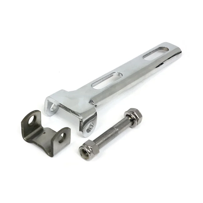 MCS Universal solo seat hinge, square mount, weld-on. Chrome - 905444