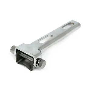 MCS Universal solo seat hinge, square mount, weld-on. Chrome