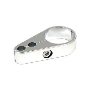 MCS 2-piece frame cable clamp. Throttle/Idle. Chrome